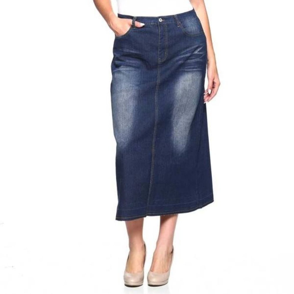Be Girl Midi  Denim Stretch Skirt